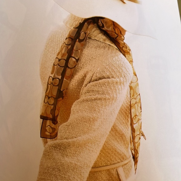 Coach khaki camouflage sheer silk signature c scarf - Picture 2 of 10